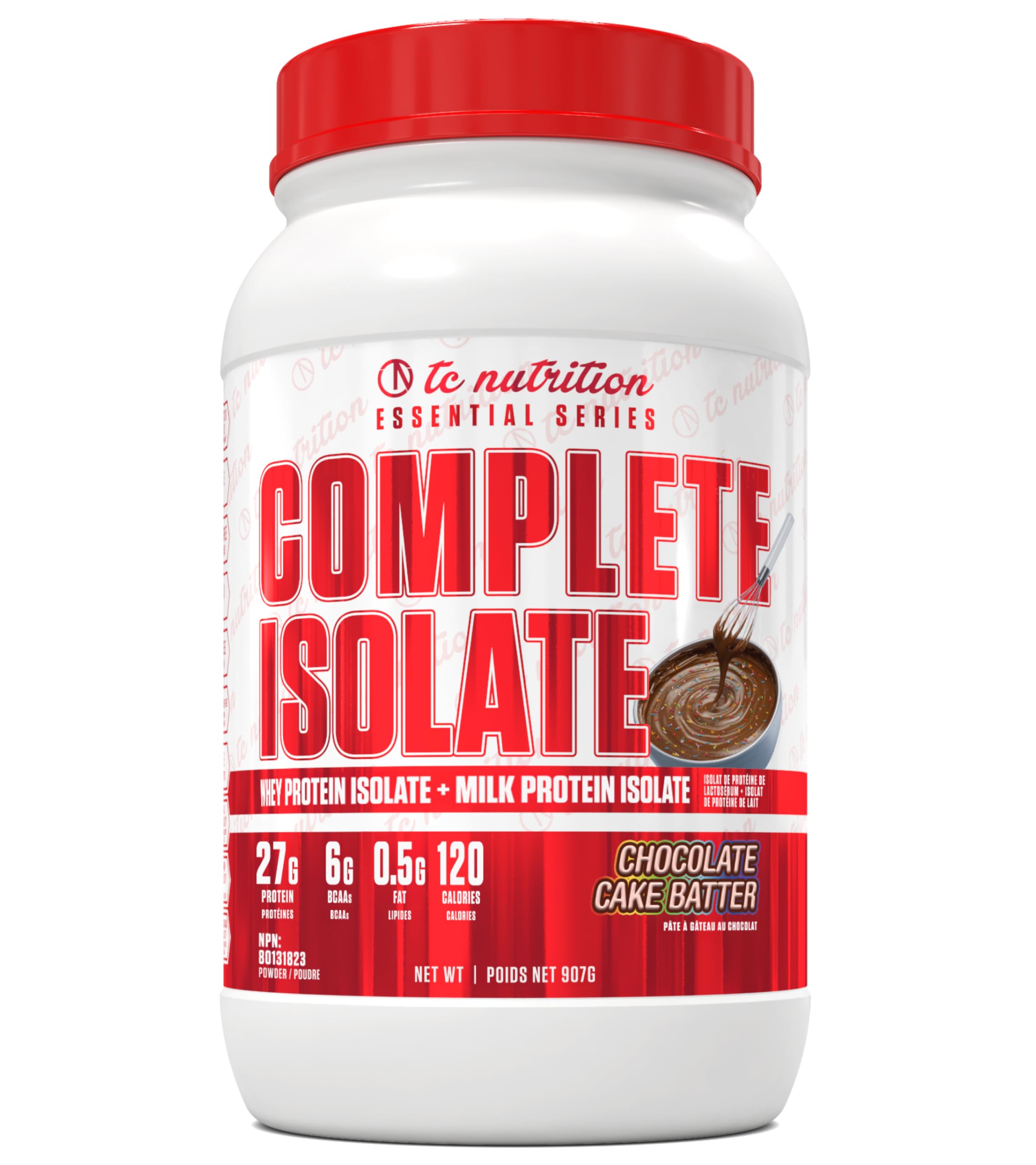 TC Nutrition Complete Isolate Whey Protein Powder - Premium Whey & Milk Protein Isolate Blend for Muscle Growth & Recovery - 2lb Chocolate Cake Batter Flavor - Perfect for Post-Workout Shakes, Smoothies & Baking Recipes