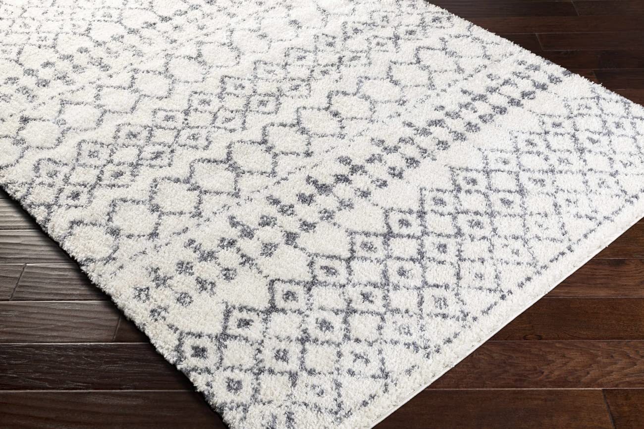Mark&Day 7x7 Occitanie Shag Square Area Rug - Soft White Plush Carpet for Living Room, Bedroom, Kitchen | 6'7