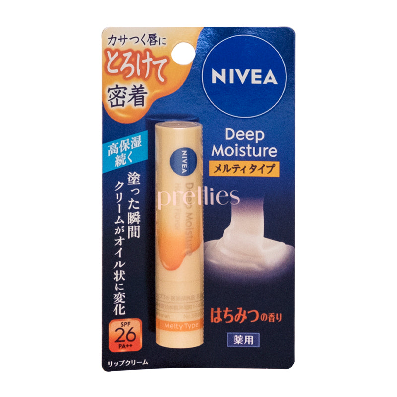 NIVEA Deep Moisture Melty Type Lip Balm - Honey Flavor 2.2g - Hydrating & Nourishing Lip Care for Dry, Chapped Lips - Perfect for Winter, Travel & Daily Use