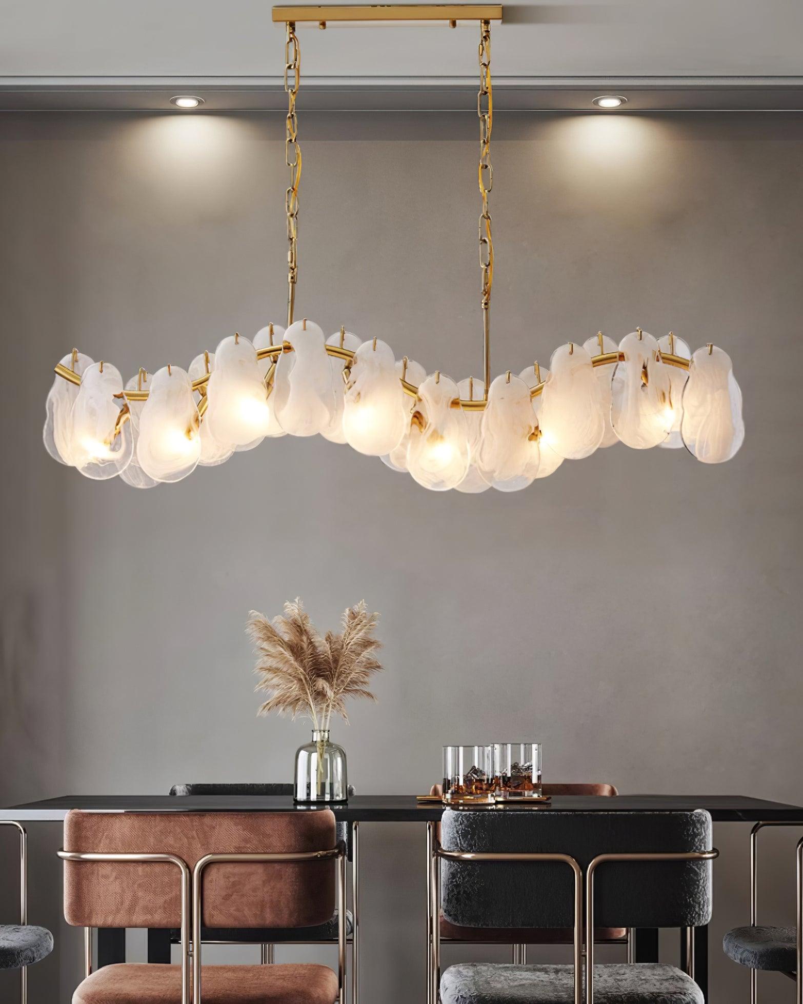 Mahina Cloud Chandelier - Modern LED Ceiling Light Fixture for Living Room, Bedroom, Dining Room | Energy-Efficient Dimmable Hanging Light with Remote Control | Perfect for Home, Office, and Restaurant Decor