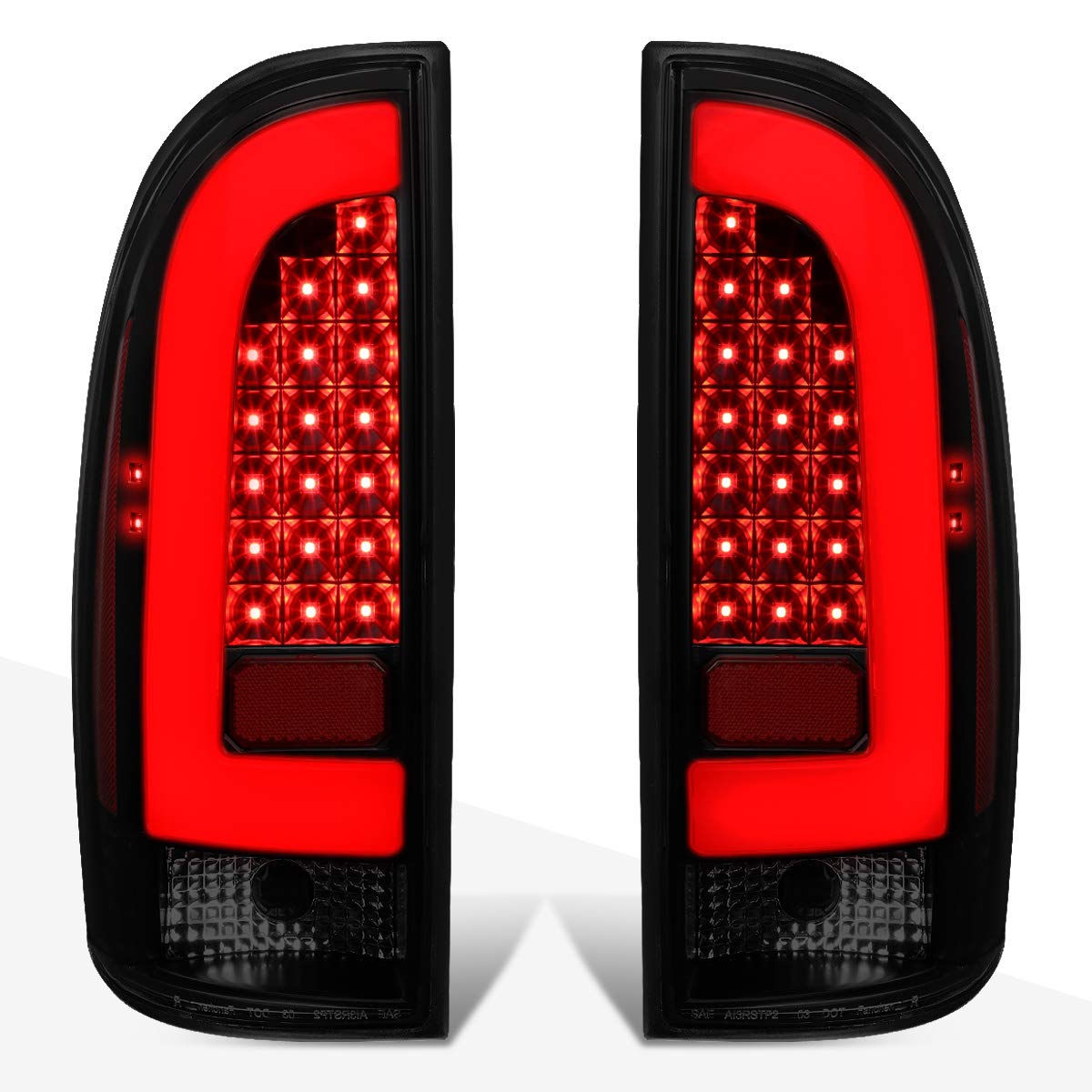 PM PERFORMOTOR 3D LED Tube Bar Tail Lights Brake Lamps Assembly - Compatible with Toyota Tacoma 2005-2015, Black Housing/Smoked Lens - Upgrade Your Truck's Style & Safety for Night Driving & Off-Road Adventures