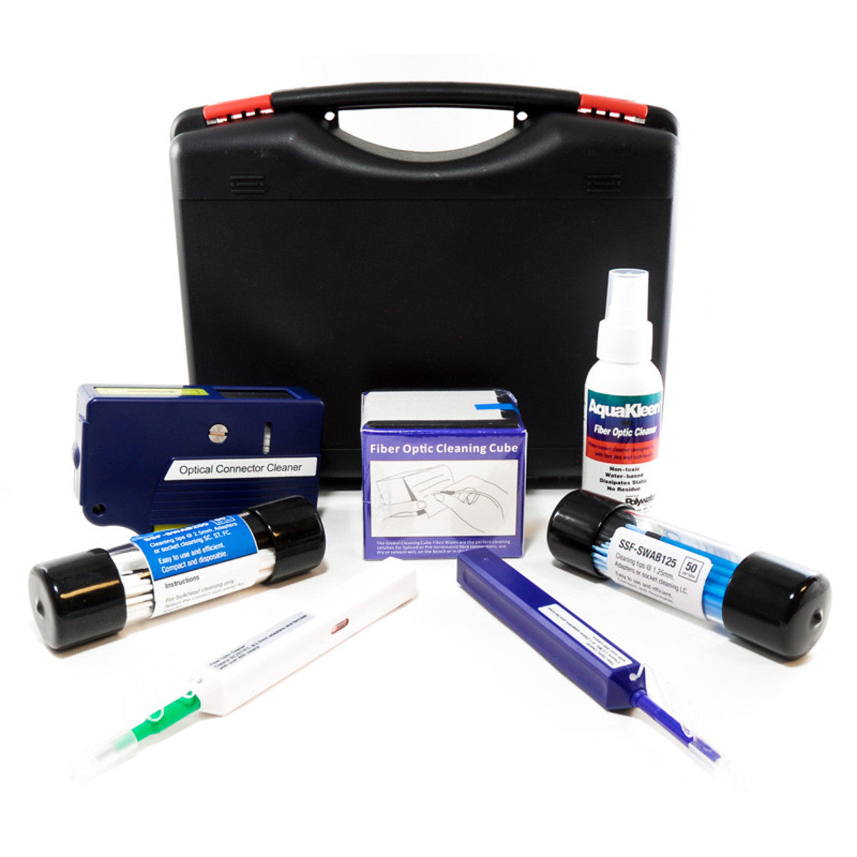 Cleerline SSF CKIT01E Fiber Optic Cleaning Kit - Professional Optical Connector Cleaner for Network Cables, SC/LC/ST Ports | Perfect for Data Centers, Telecom & Home Networking