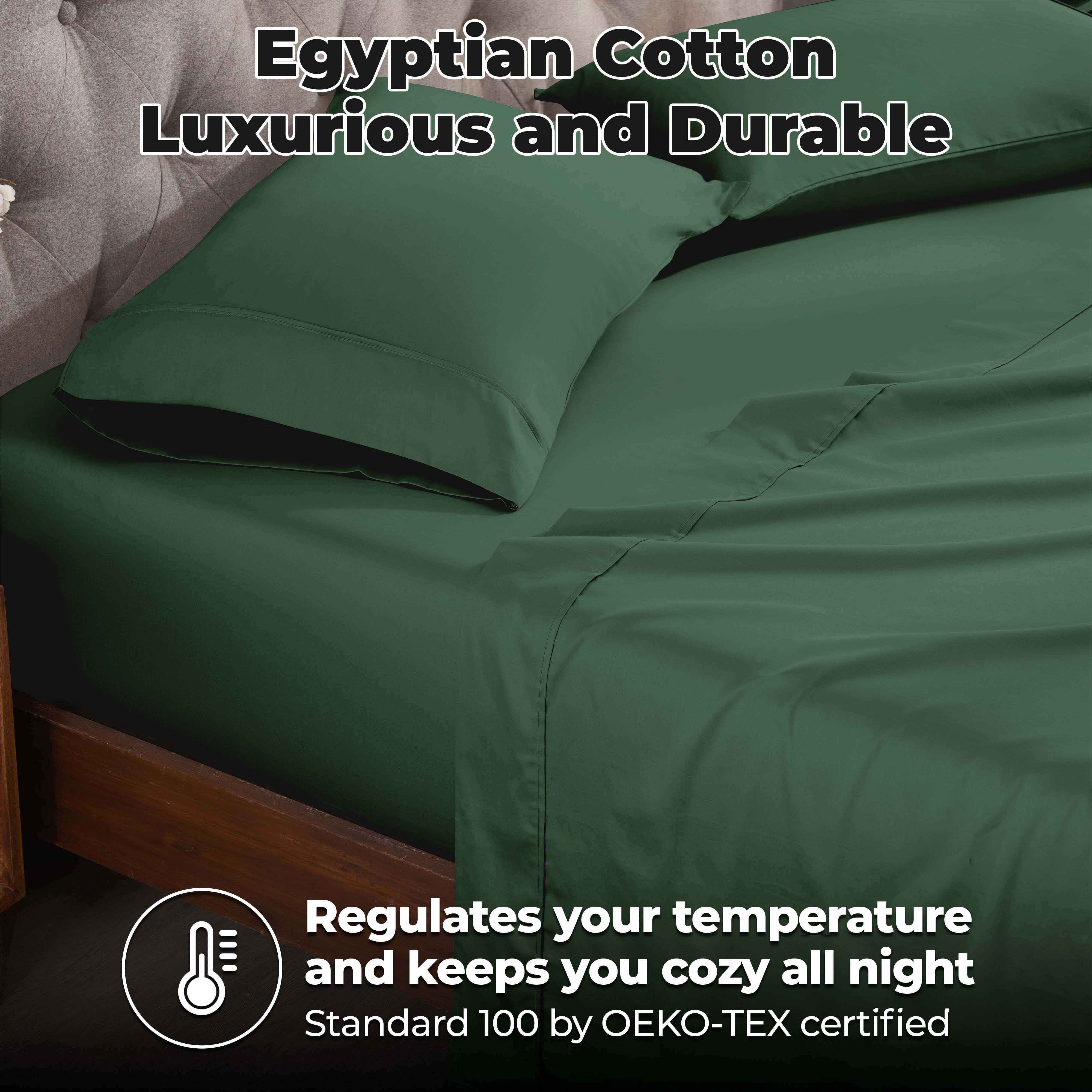 Premium 400 Thread Count Egyptian Cotton Bed Sheet Set - Soft, Breathable & Durable for Luxury Bedroom Comfort