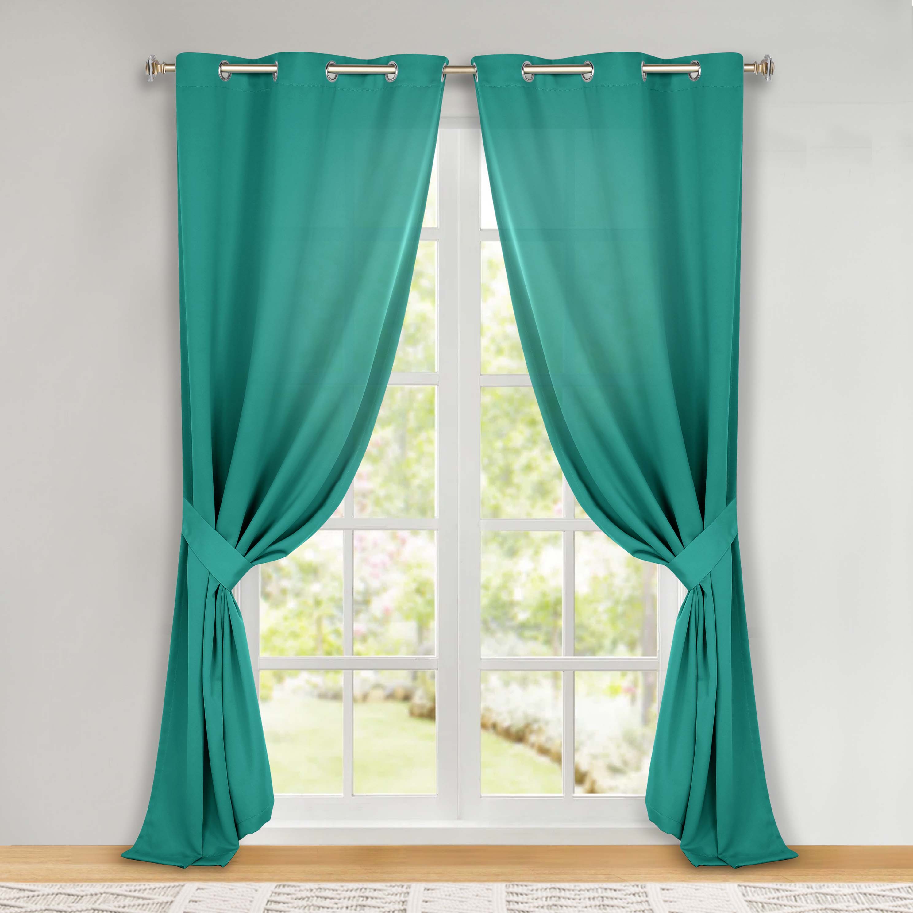 Premium Blackout Curtains Set of 2 - 100% Room Darkening, Machine Washable & Noise Reducing for Bedroom, Nursery & Home Theater