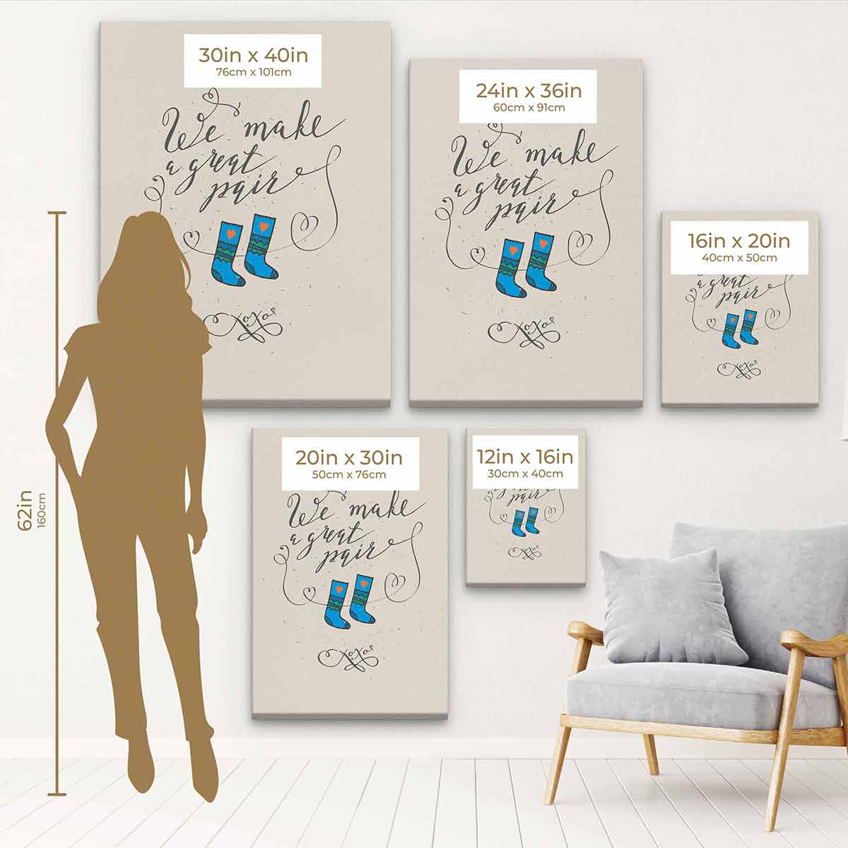 Beige 'We Make a Great Pair' Wall Art Canvas - 46