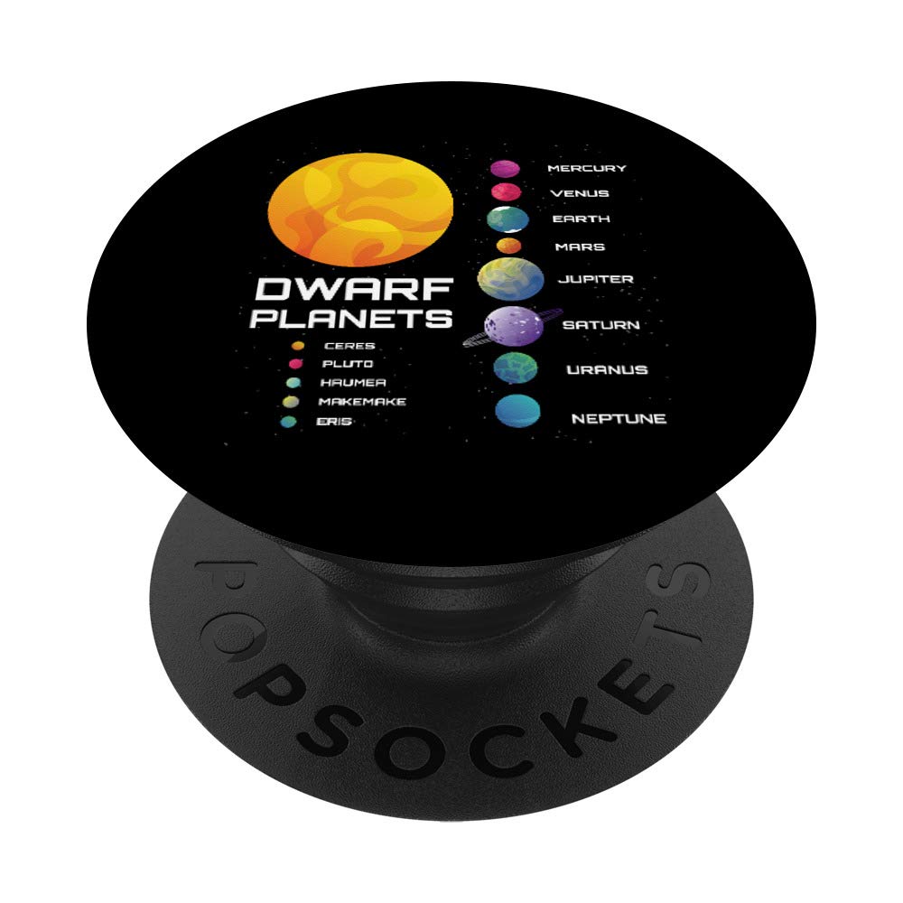Solar System Dwarf Planets PopSockets - Swappable PopGrip for Phone & Tablet - Astronaut Gift Idea - Perfect for Space Enthusiasts & Science Lovers (Use for Phones, Tablets, Laptops & More)