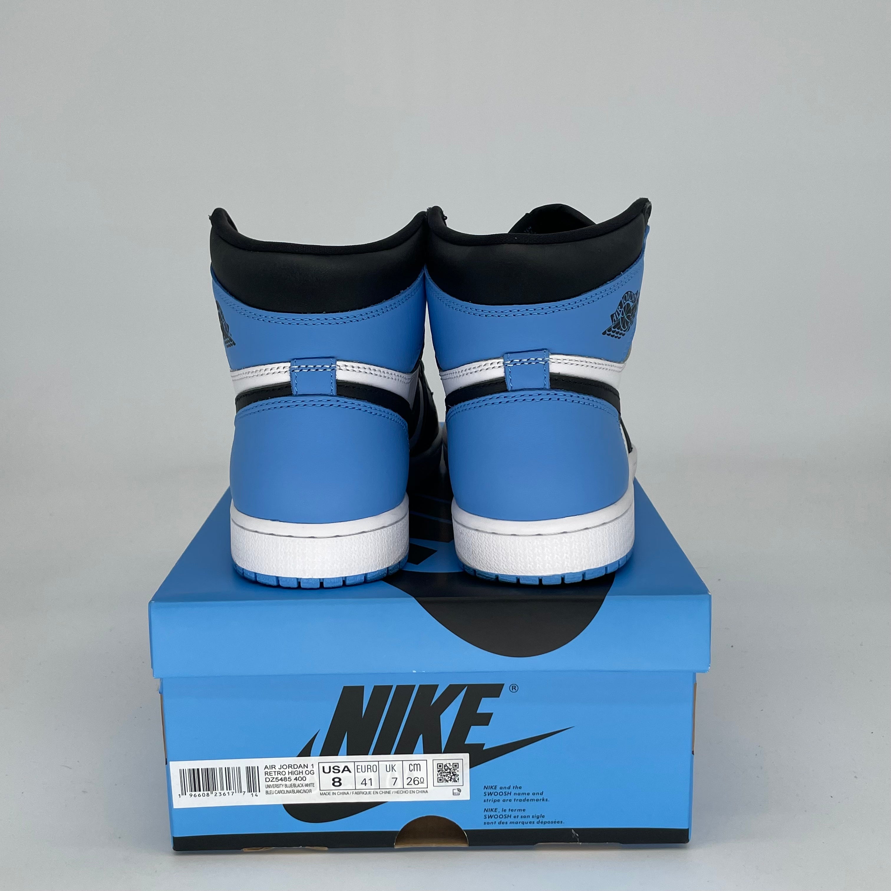 Authentic Air Jordan 1 UNC Toe Sneakers - Men's Size 8 / Women's Size 9.5 (DZ5485-400) - Retro Basketball Shoes for Streetwear & Casual Outfits