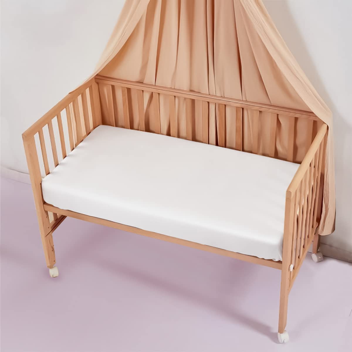 Premium 100% Mulberry Silk Crib Sheet - OEKO-TEX Certified, Ultra Soft & Breathable, 22 Momme Silk Fitted Crib Bedding for Boys & Girls (White) - Perfect for Nursery, Baby Shower Gifts & Luxurious Infant Sleep