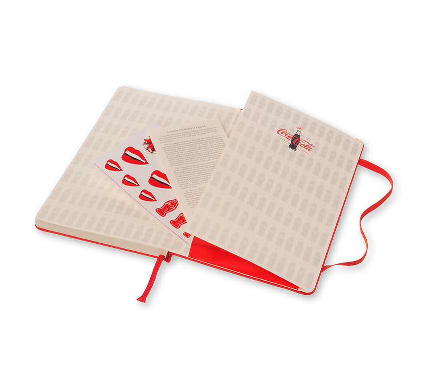 Moleskine Limited Edition Coca-Cola Themed Ruled Notebook - Red Hard Cover for Journaling, Sketching & Collectors
