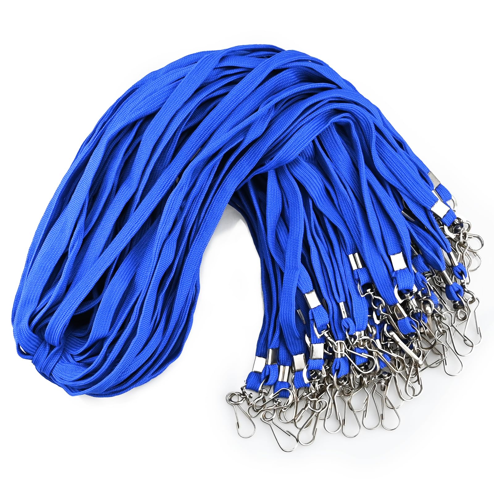 100Pcs Blue ID Badge Lanyards with Swivel Hook - Durable & Comfortable Neck Straps for Office & Events