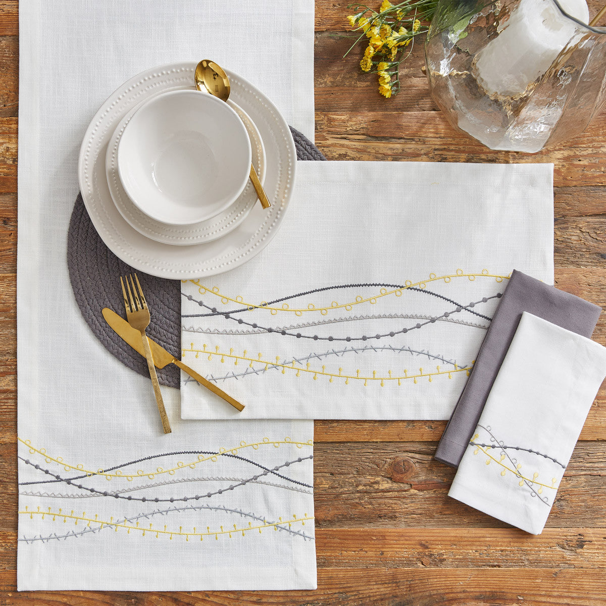 Alina 72-Inch Long Table Runner - Elegant Dining Table Decor for Weddings, Parties & Holidays | Park Designs