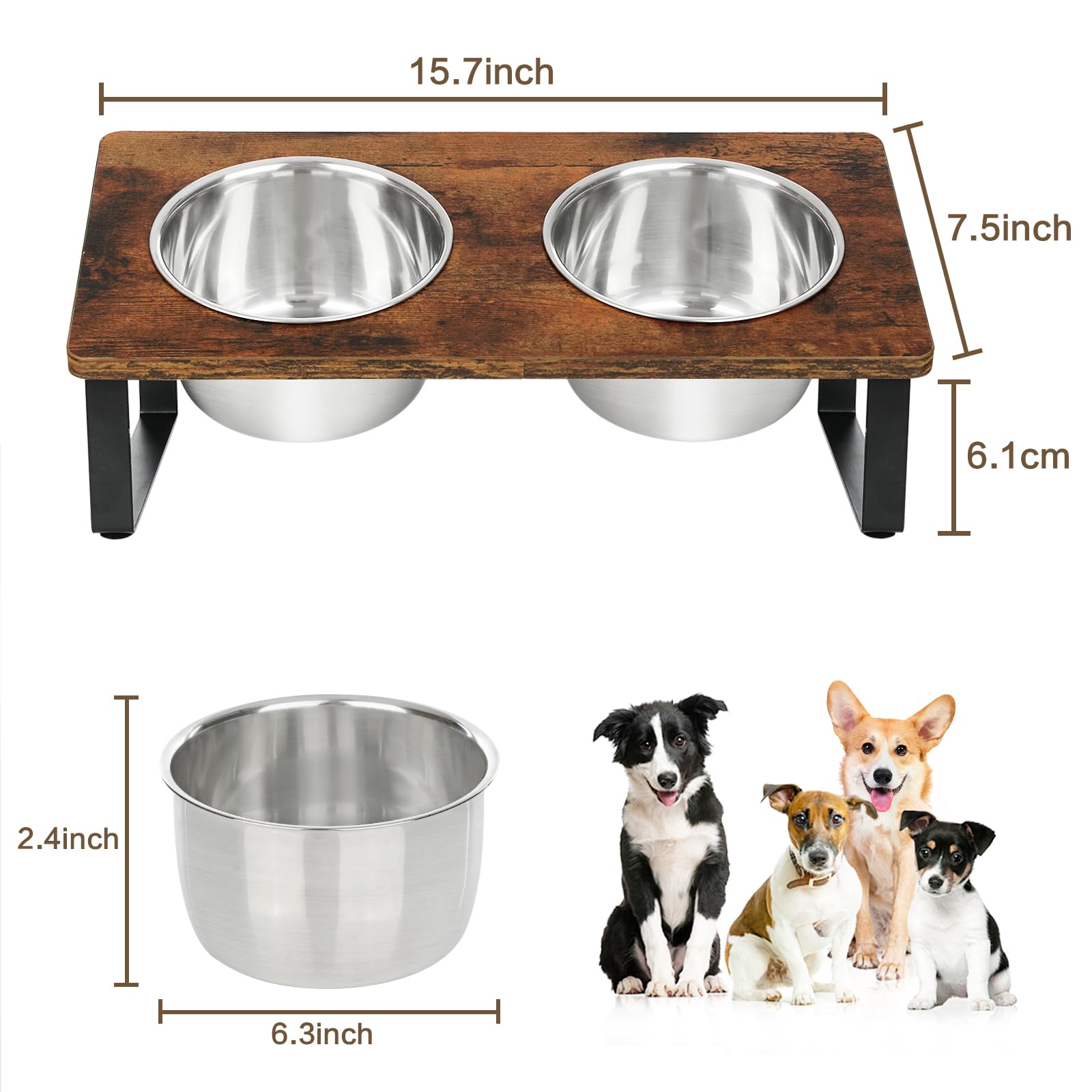 Raised Dog Bowls for Small Dogs - Anti-Slip Feeding Dishes for Home Use