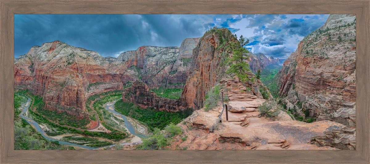 Angel's Landing Panoramic Large Wall Art - Stunning Landscape Canvas Print for Living Room, Bedroom & Office Decor