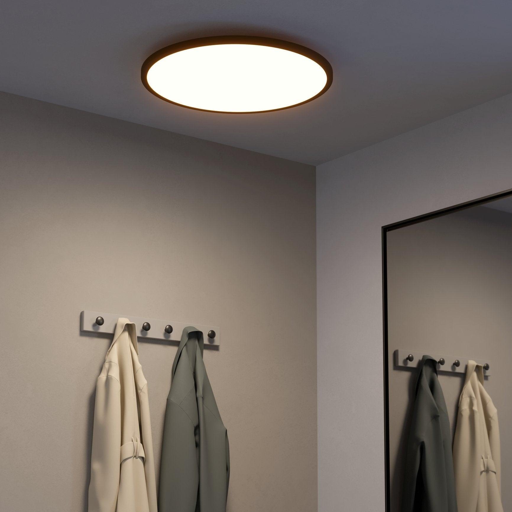 Eglo Connect Sarsina Z Smart LED Black Round Ceiling Flush Mount Light 60cm - Modern Smart Home Lighting for Living Room, Bedroom & Kitchen