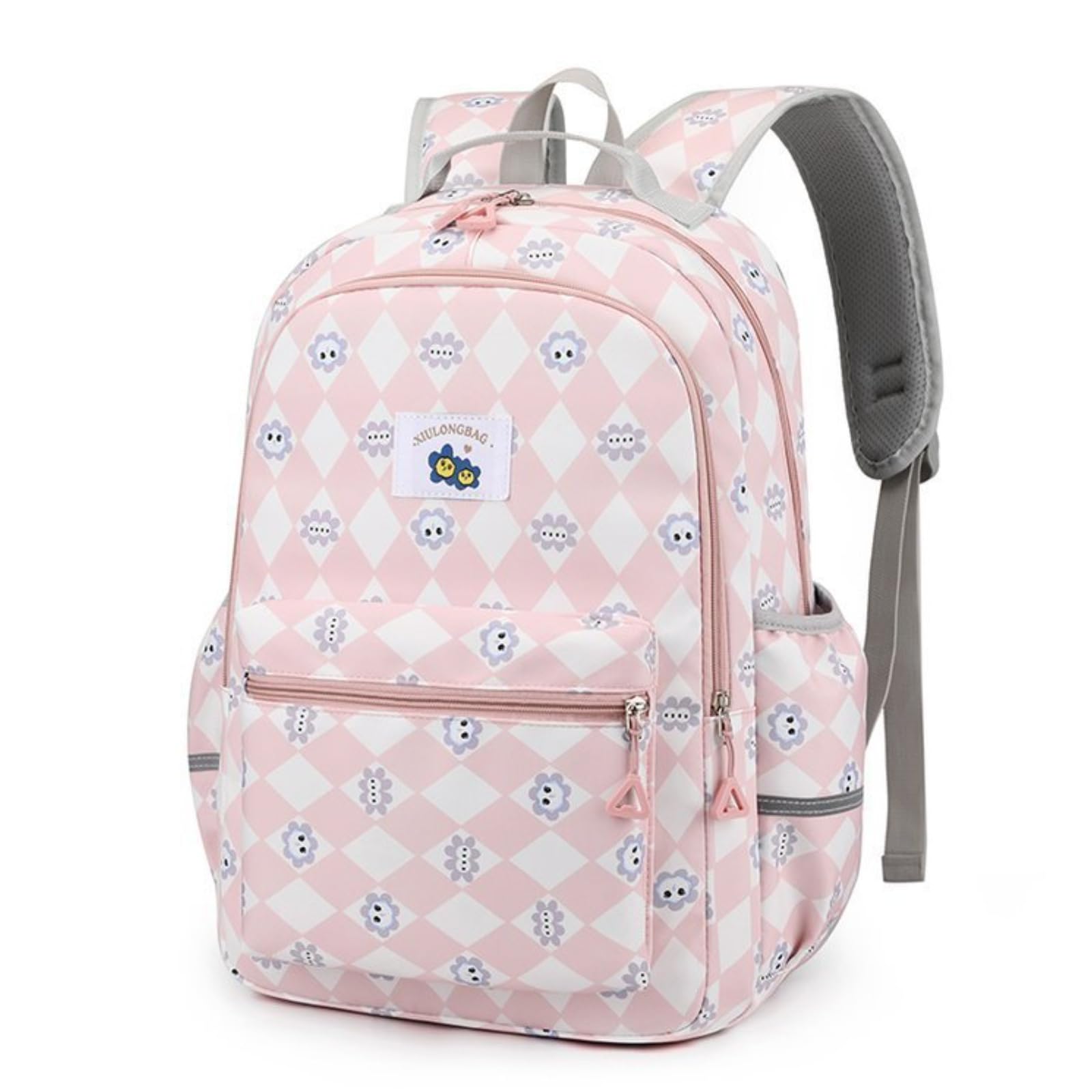 Cute Kawaii Backpack for Women - Lightweight Waterproof Travel Daypack with Laptop Compartment & Adorable Accessories - Perfect for School, Work, Gym, and Outdoor Adventures (Pink)