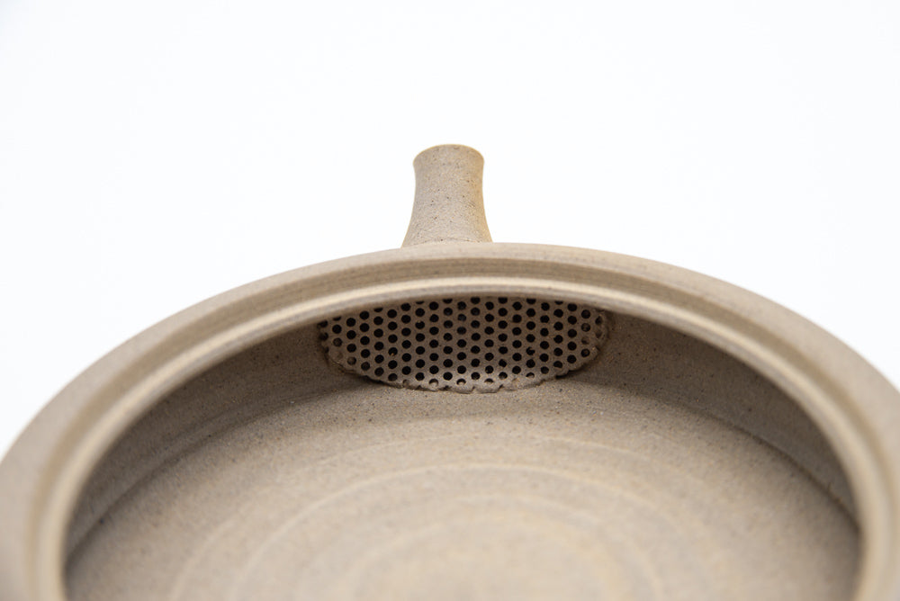 Premium Flat Handmade Kyusu Teapot for Gyokuro - Japanese Ceramic Teapot for Loose Leaf Green Tea | Perfect for Tea Ceremonies, Home Brewing & Gifts