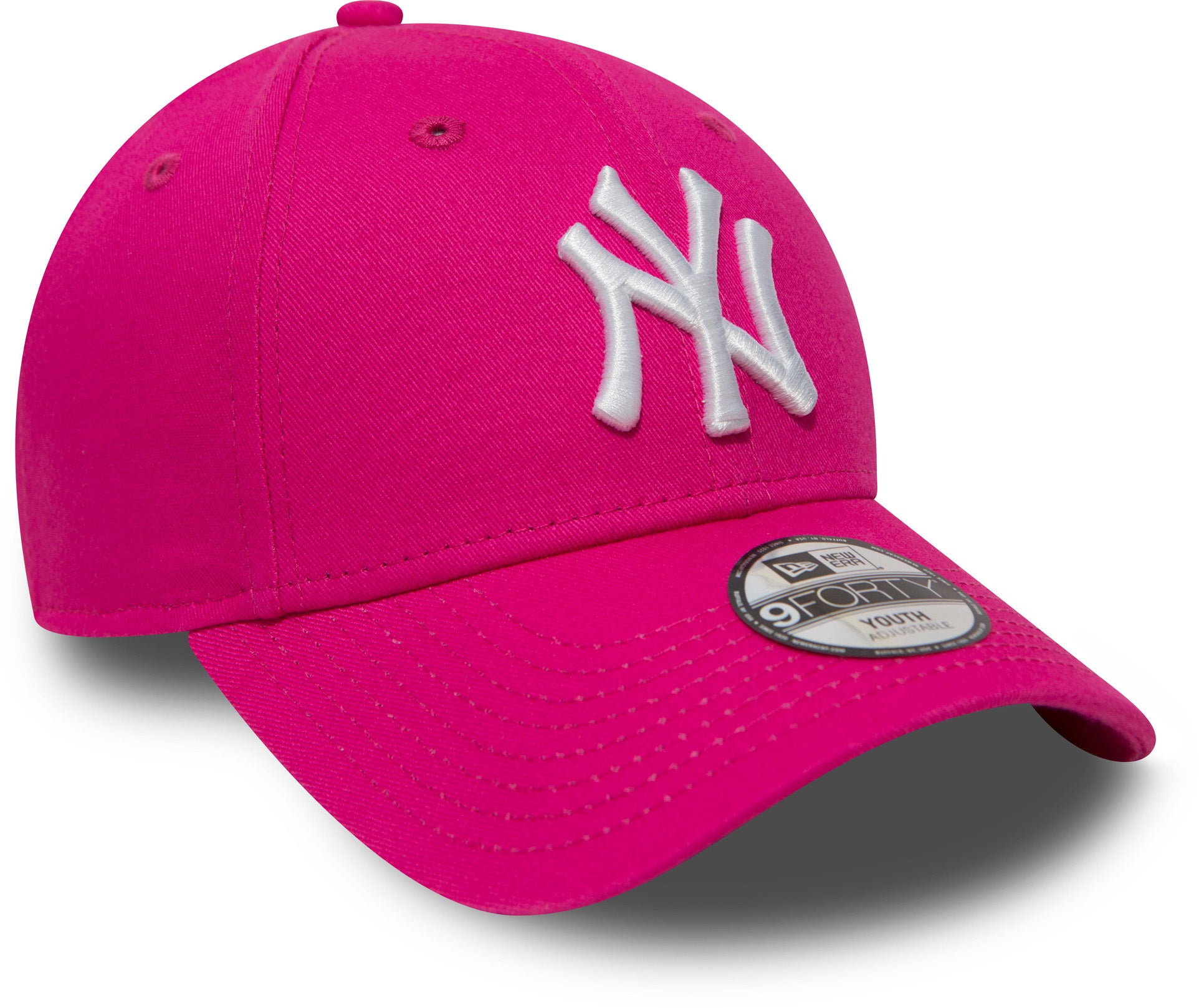 New York Yankees New Era 9Forty Adjustable Kids Baseball Cap - Pink Team Logo Hat for Boys & Girls - Perfect for Baseball Games, School, and Outdoor Activities