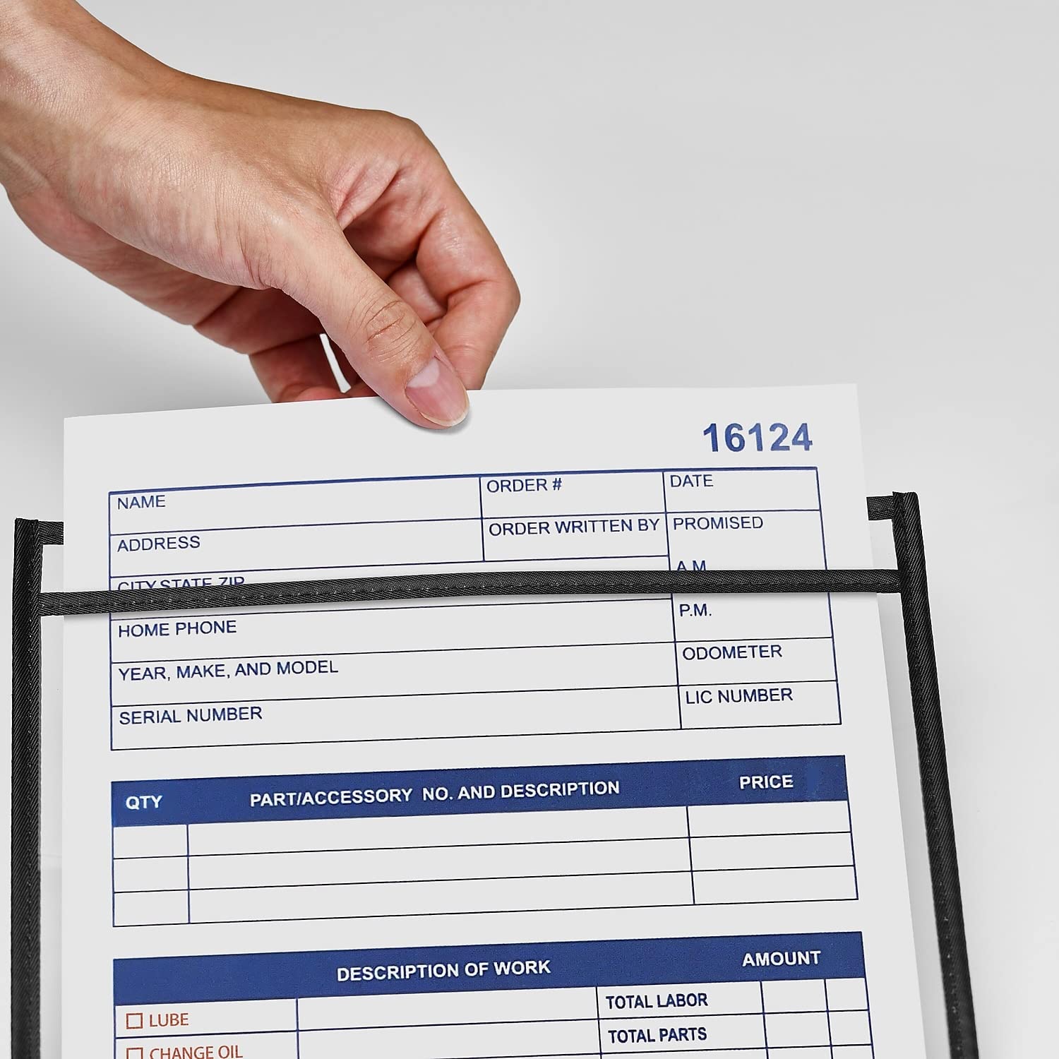 812756 Clear Job Ticket Holders 8.5 x 11 Inches - Pack of 25 (17700) - Perfect for Office Organization, Work Orders, and Document Protection