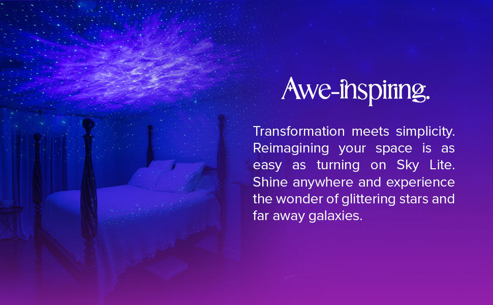 BlissLights Sky Lite 2.0 - Galaxy Projector with LED Nebula Cloud & Green Stars - Blue Clouds & White Light for Bedroom, Home Theater, Party Decor, Relaxation & Meditation