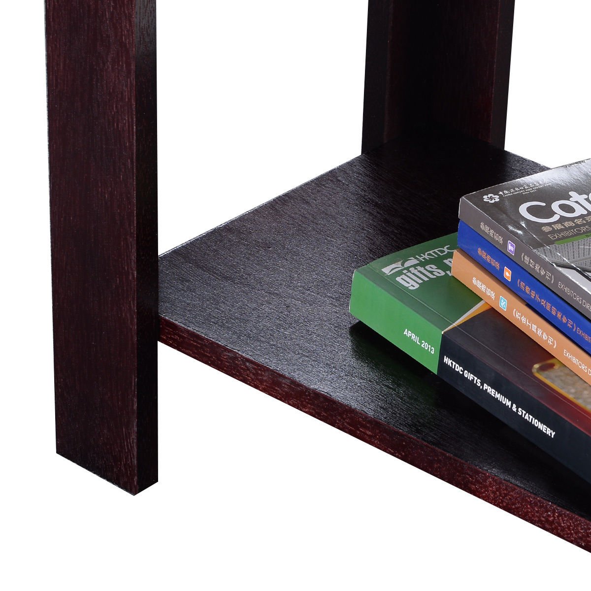 Casart Wooden End Table - Espresso Finish Coffee Sofa Side Table for Living Room, Bedroom & Office - Perfect for Holding Lamps, Books & Decor