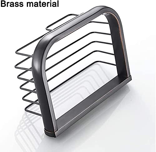 Sturdy Brass Wall Mount Toilet Paper Holder & Paper Towel Hanger - Rustproof Bathroom & Kitchen Organizer for Easy Access & Space Saving