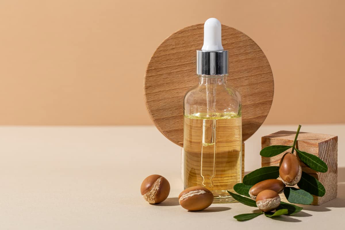 Ksma Organic Cold-Pressed Argan Oil for Hair & Skin Care - 100% Pure Moroccan Argan Oil for Dry Hair, Frizzy Hair & Skin Hydration (100ml) - Perfect for Daily Hair Treatment, Face Moisturizer & Massage Oil