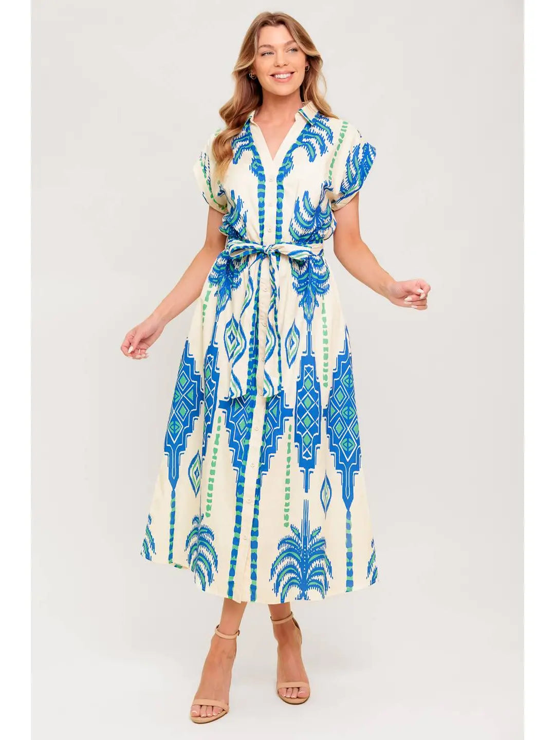 Stylish Capri Midi Dress for Women - Summer Floral Print Casual Sundress - Perfect for Beach Vacations, Date Nights & Outdoor Parties