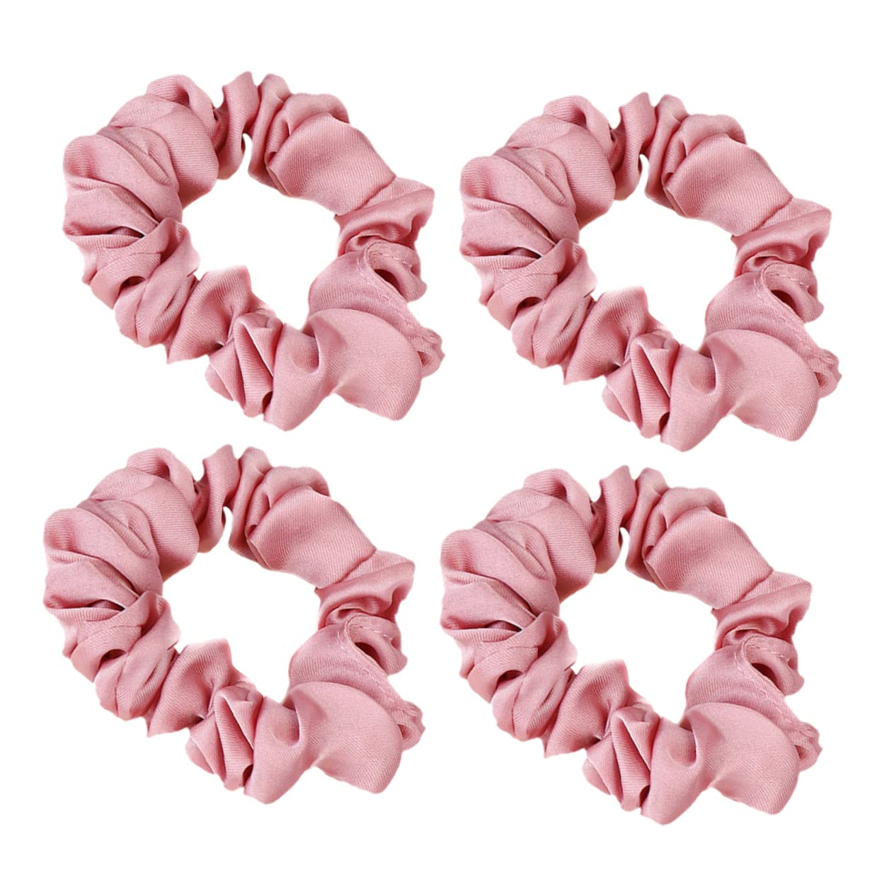 Minkissy 4 Pack Silk Scrunchies for Women - Soft Hair Ties & Ponytail Holders for Thin Hair, Gentle Hair Bands & Elastics - Perfect for Work, Gym, and Everyday Styling