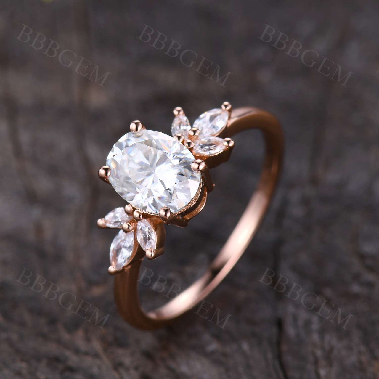 14K Rose Gold Oval Moissanite Engagement Ring - Wedding, Promise & Anniversary Jewelry for Women | Perfect for Proposals, Bridal Sets & Special Occasions