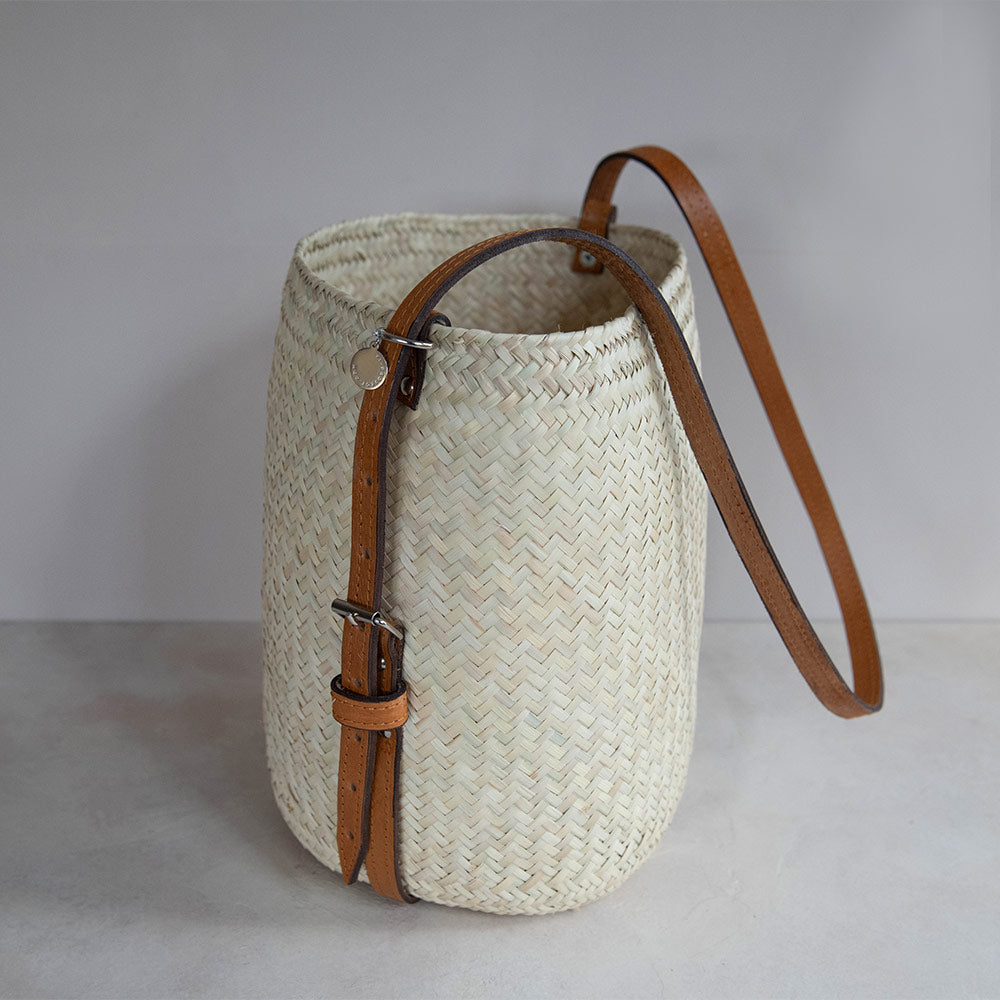 Handwoven Palm Leaf Bucket Tote Bag - Eco-Friendly Beach Bag for Women, Summer Straw Tote with Wide Opening - Perfect for Beach, Pool, Picnic & Shopping
