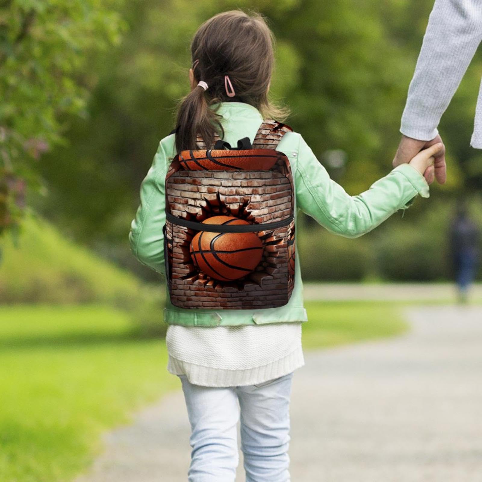 Stylish Travel Backpack for Women & Men - Durable Basketball Wall Texture Design - Perfect for Hiking, Gym, Work & School