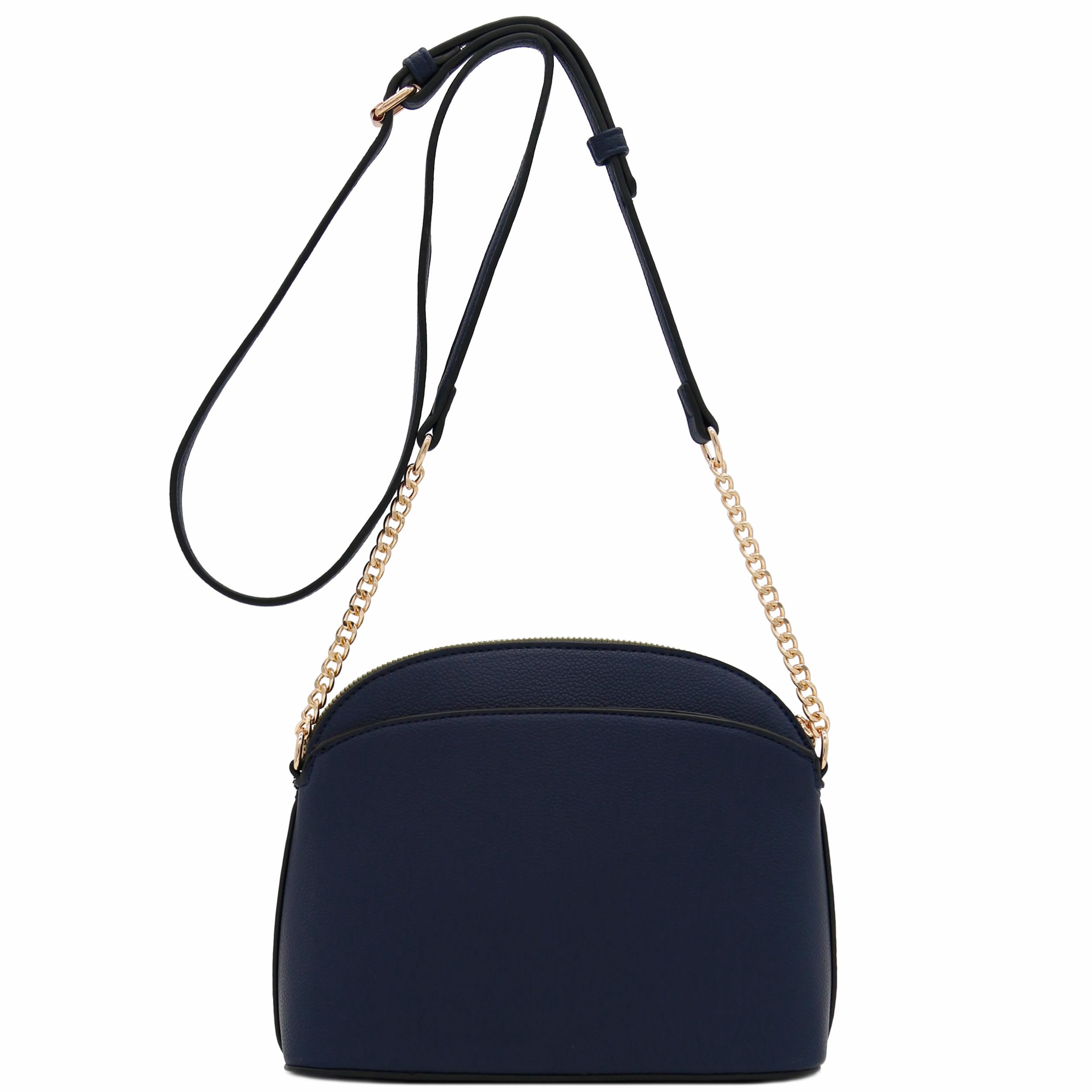 Stylish Faux Leather Small Dome Crossbody Bag with Adjustable Chain Strap - Perfect for Women's Daily Use, Travel & Evening Outfits