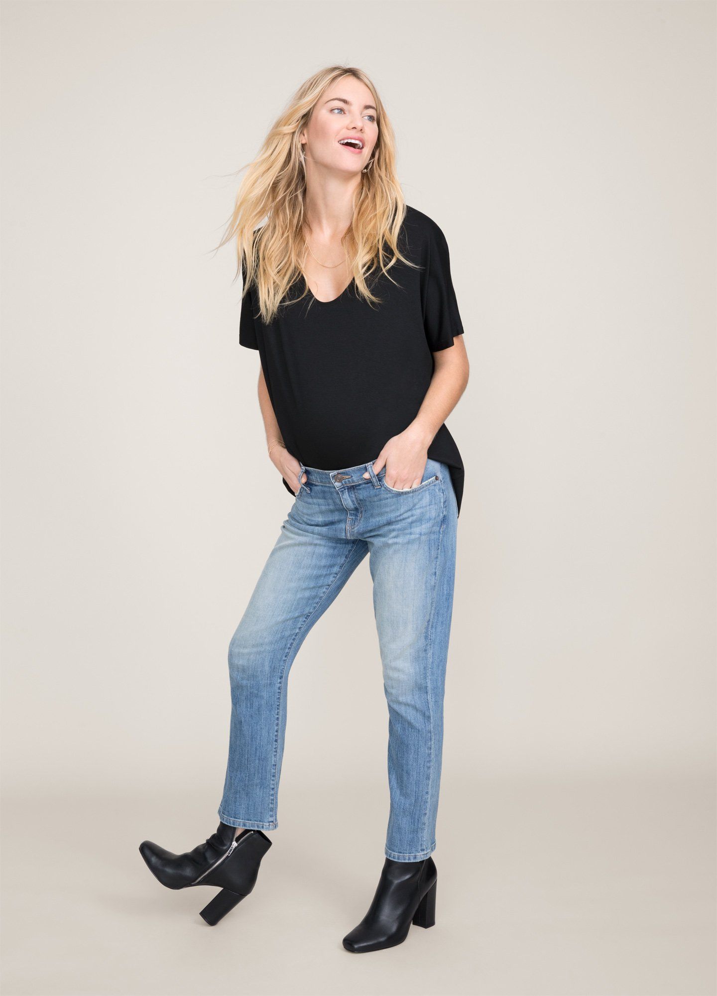 Maternity Perfect V-Neck Nursing Top - Comfortable & Stylish Breastfeeding Shirt for New Moms | Ideal for Nursing, Pumping & Everyday Wear