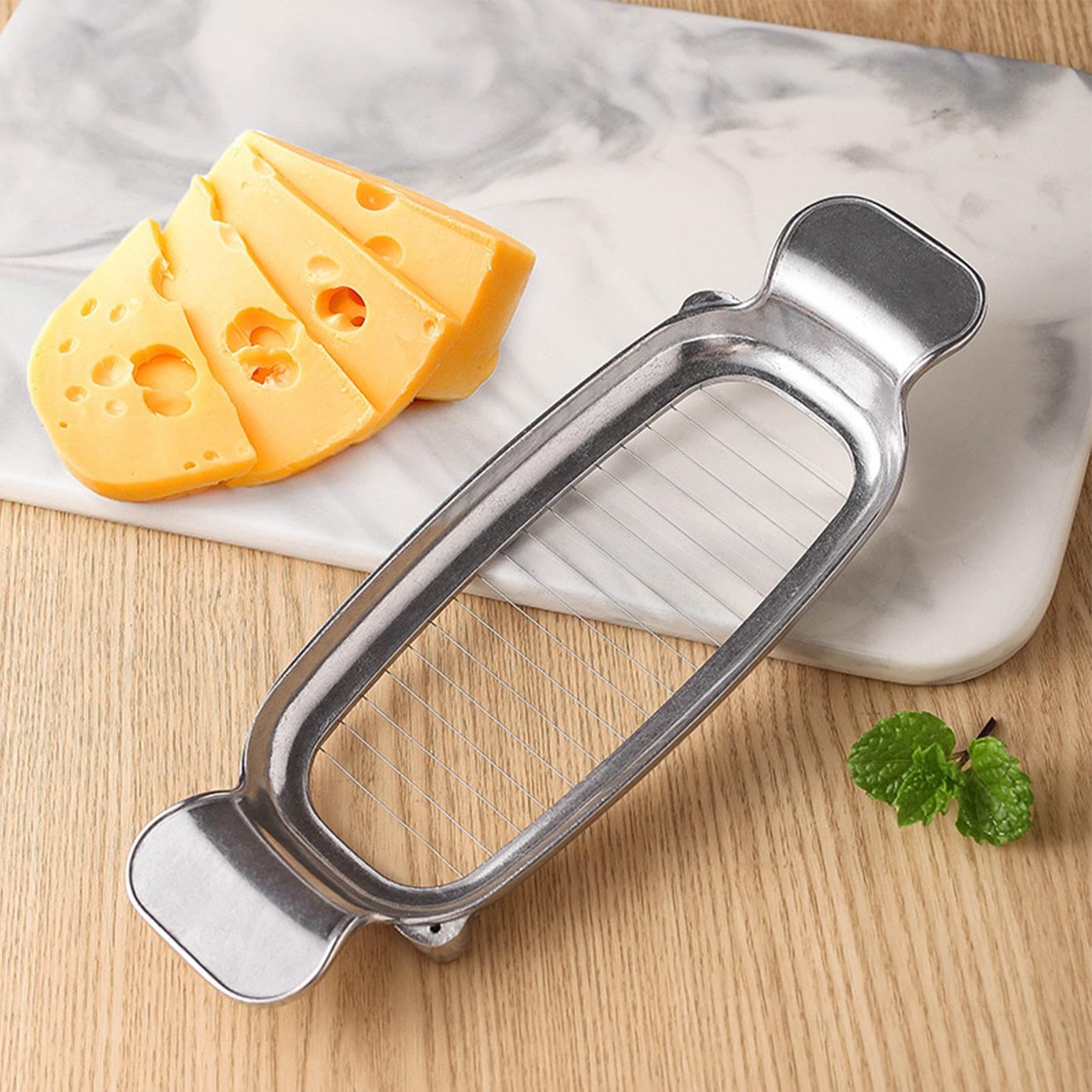 Stainless Steel Butter & Cheese Slicer - Ergonomic Handle Block Cheese Cutter for Perfect Cubes | Food Grade Safe Kitchen Tool for Cheese Platters, Charcuterie Boards & Cooking Prep