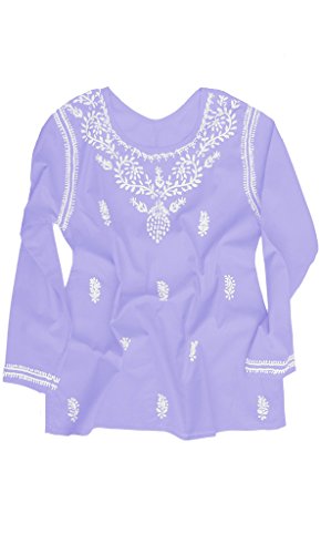 White Embroidery on Lavender