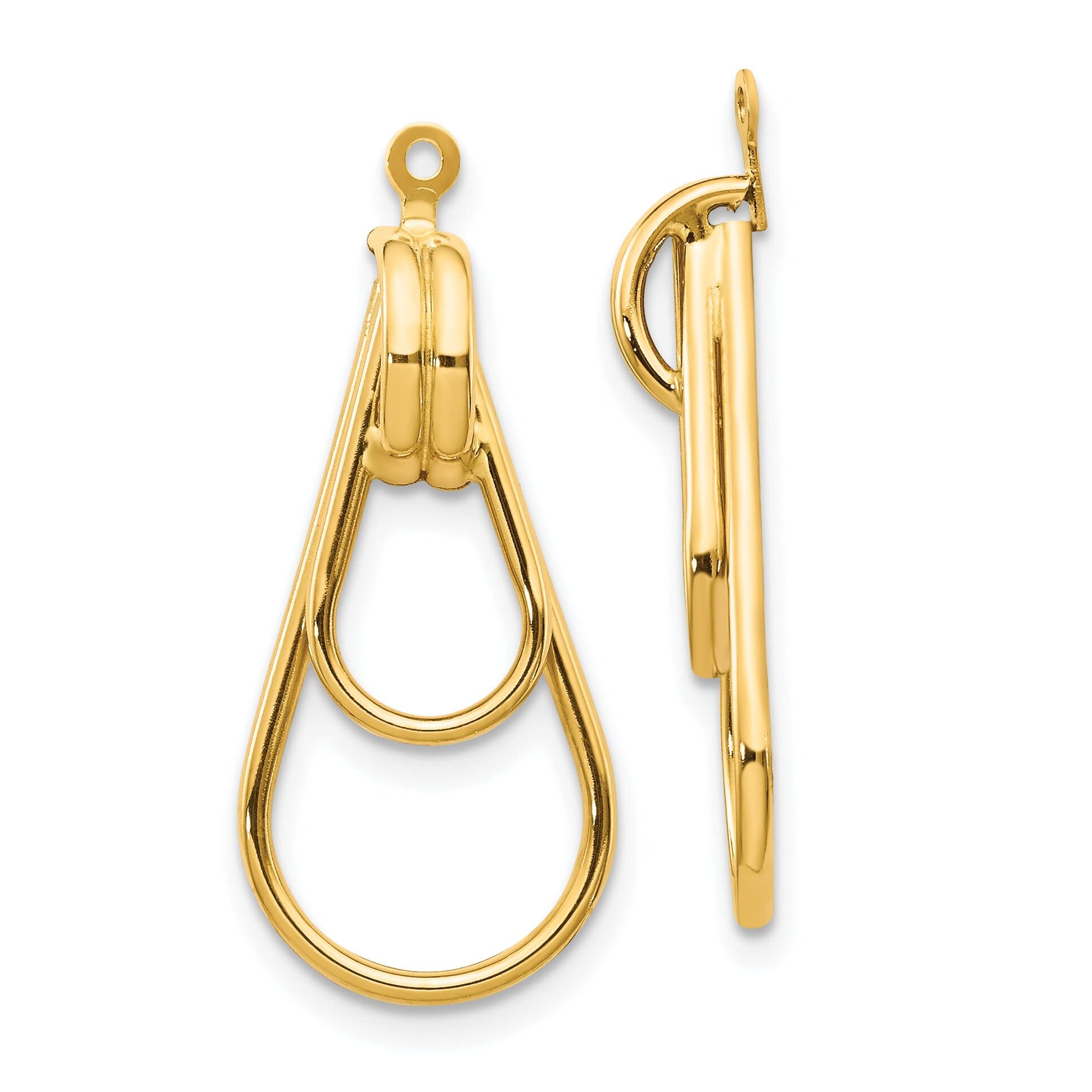 14K Gold Double Teardrop Earring Jackets - Elegant Dangle Jewelry for Weddings & Evening Events