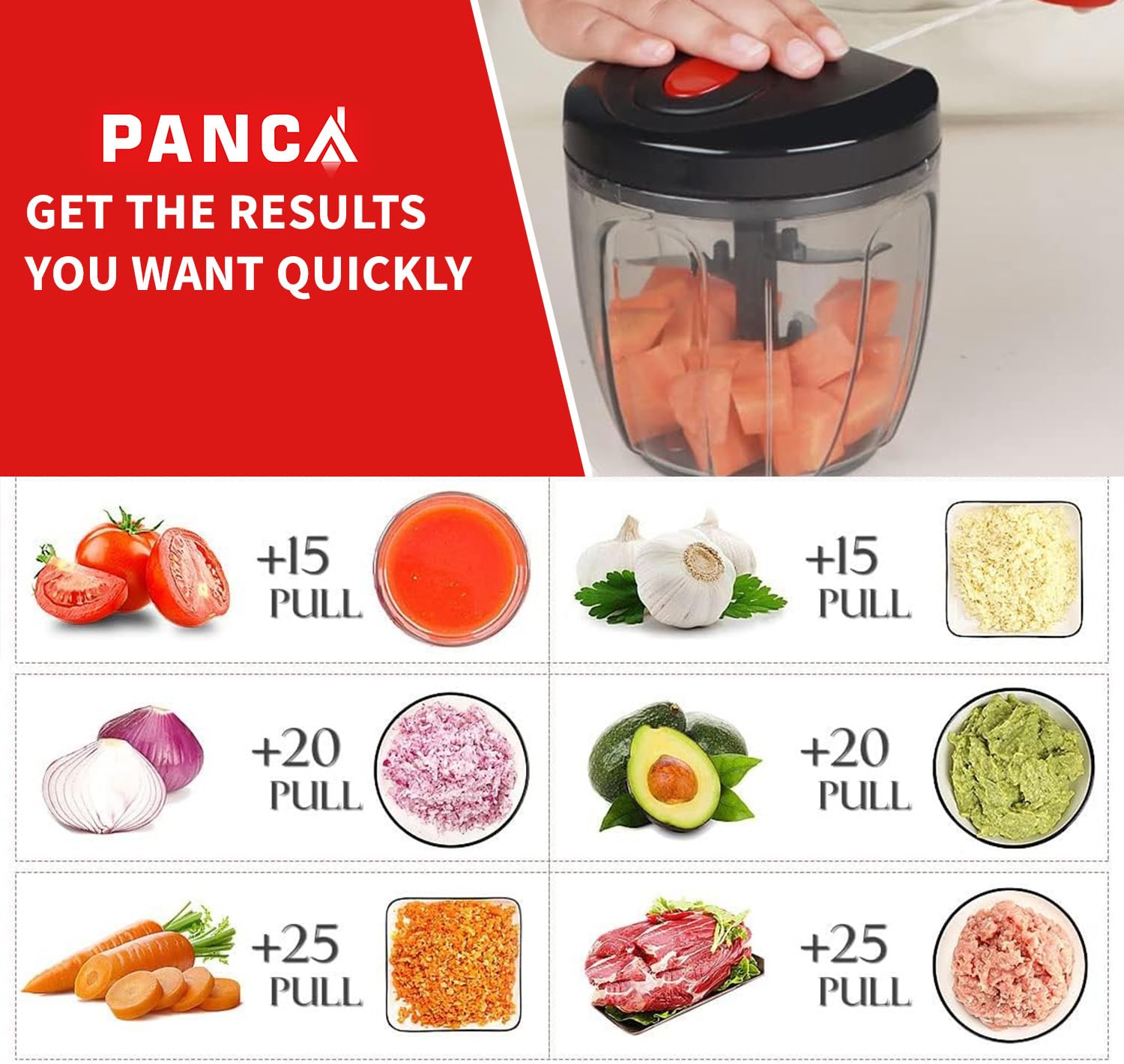 900ml Stainless Steel Vegetable Chopper - Onion Cutter, Fruit Dicer & Salad Maker with 3 Blades | Perfect for Meal Prep, Salsa, Stir Fry & Quick Kitchen Tasks