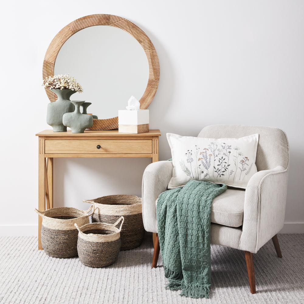 Albert Arm Chair 71x68x81cm Grey Beige - Modern Living Room Accent Chair for Home Office & Lounge - ETA Mid August