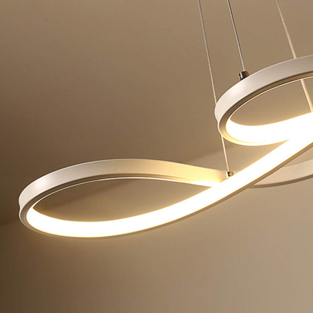Modern LED Pendant Light - Dimmable Adjustable Chandelier Ceiling Fixture, 40W 75cm White Hanging Lamp for Living Room, Dining Room & Kitchen Island Lighting | Perfect for Home Decor and Ambient Lighting