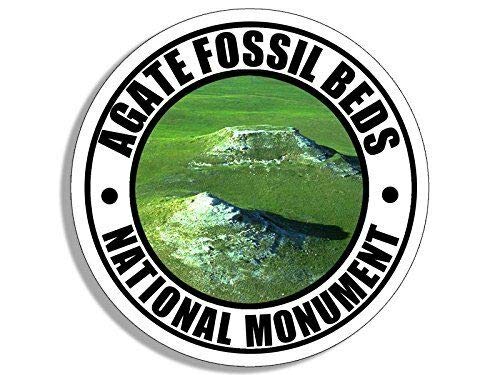 4x4 Inch Round Agate Fossil BEDS National Monument Magnetic Vinyl Sticker - Perfect for RV Travel, Nebraska Road Trips & Scenic Adventure Souvenirs