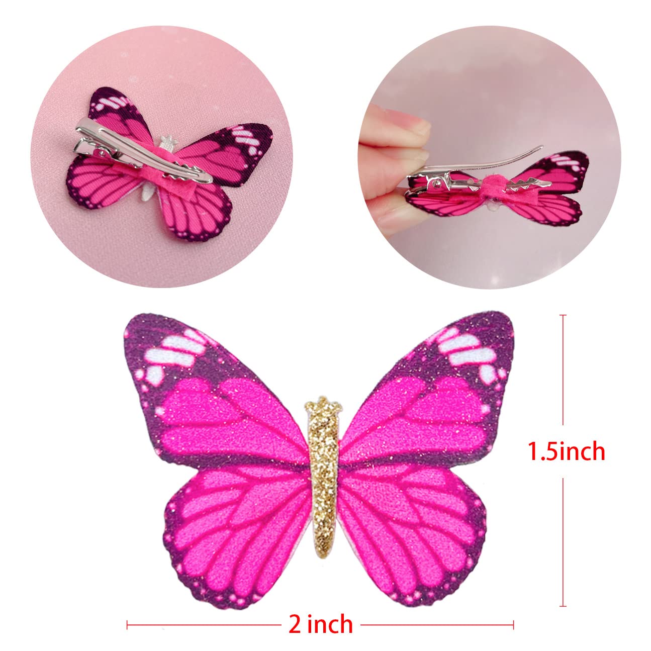 20pcs Cute Butterfly Hair Clips for Baby Girls - Soft Toddler Hair Barrettes for Infants & Kids - Perfect for Parties, School, Photos & Daily Styling