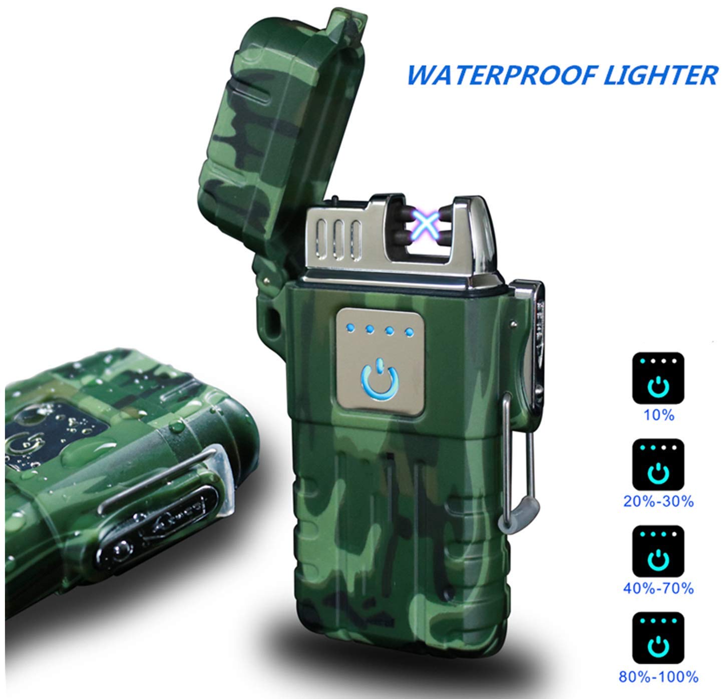 Waterproof USB Rechargeable Plasma Lighter for Camping & BBQ