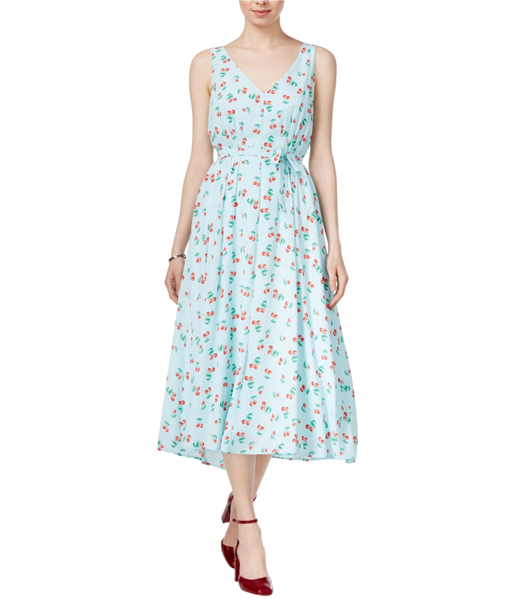 Maison Jules Women's Blue Floral Midi Dress - XL Size, Casual Summer Dress for Brunch, Beach & Outdoor Events