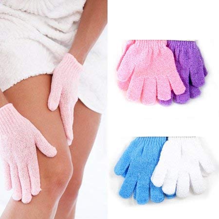 KAAS Exfoliating Bath Gloves for Spa & Shower - Soft Body Scrubber for Smooth Skin - Multicolor (1 Pack) - Perfect for Exfoliation, Massage & Dead Skin Removal