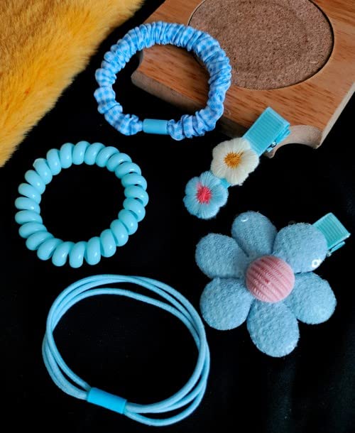 RedChimes Spiral Hair Ties for Baby Girls - Soft Rubber Band Hair Bows & Clips (Style-2) - Perfect for Daily Wear, Parties & Photo Shoots