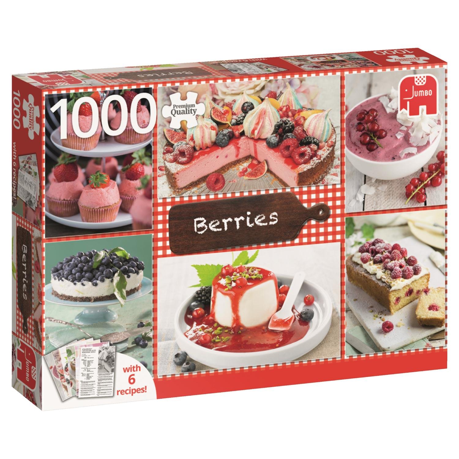 Jumbo 18594 Berries 1000 Piece Jigsaw Puzzle - Colorful Fruit Themed Puzzle for Adults & Families - Perfect for Relaxation, Brain Training & Family Game Nights