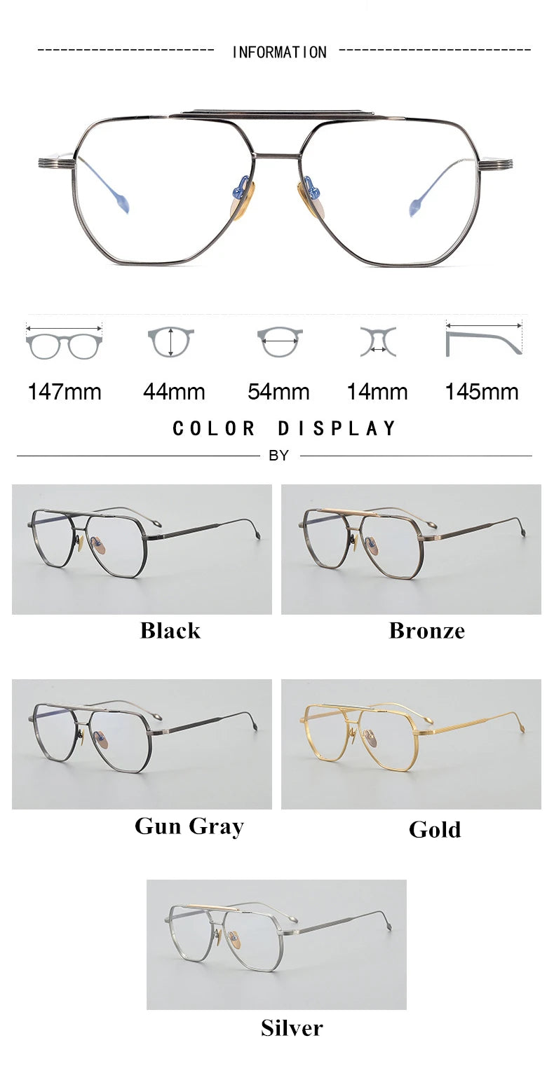 Stylish Unisex Black Titanium Oval Full Rim Double Bridge Eyeglasses - Jr39 - Perfect for Reading, Work & Fashion Accessories