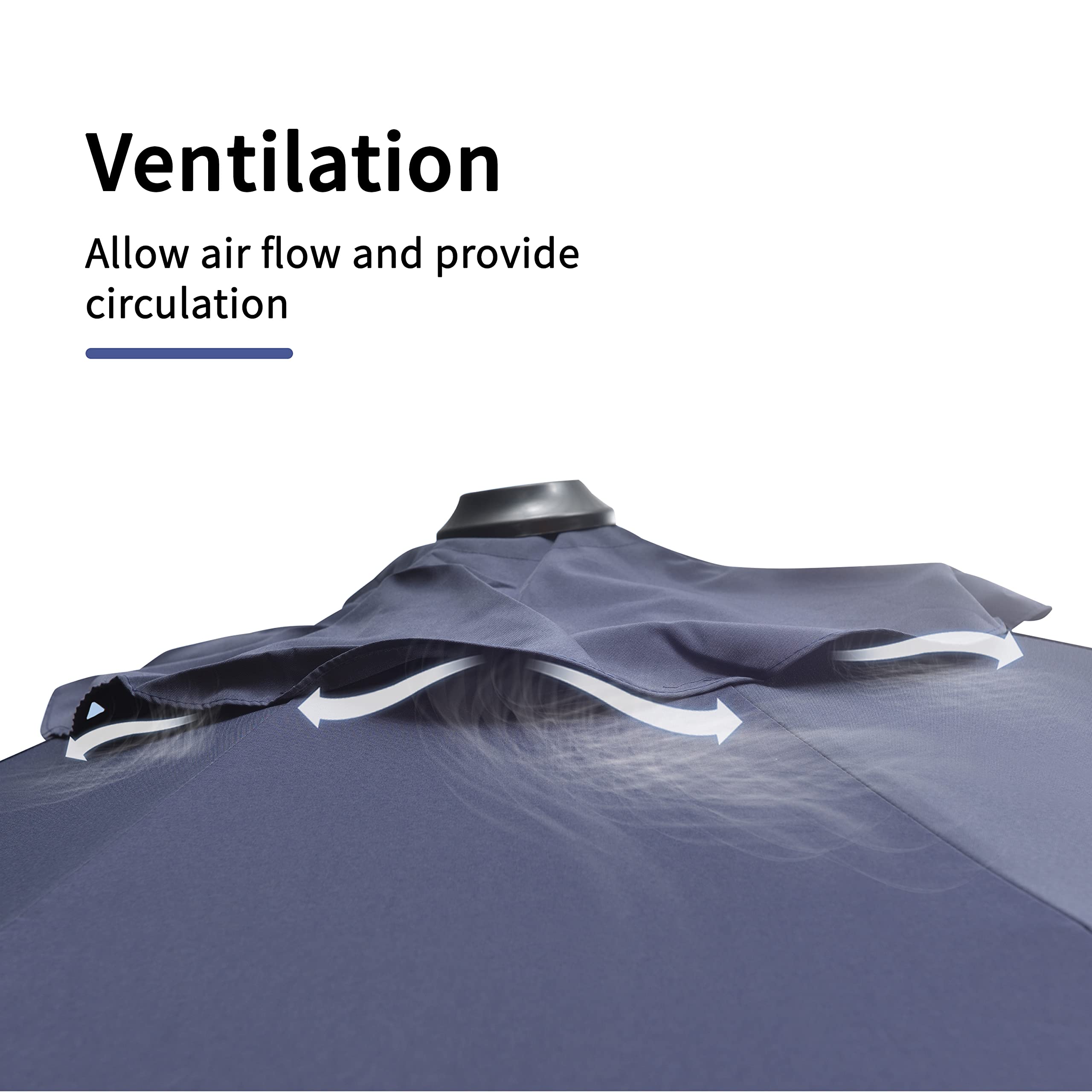 PURPLE LEAF 9ft Cantilever Offset Patio Umbrella with 360° Rotation & Base - Navy Blue Outdoor Sun Shade for Garden, Deck, Pool, and Backyard Relaxation