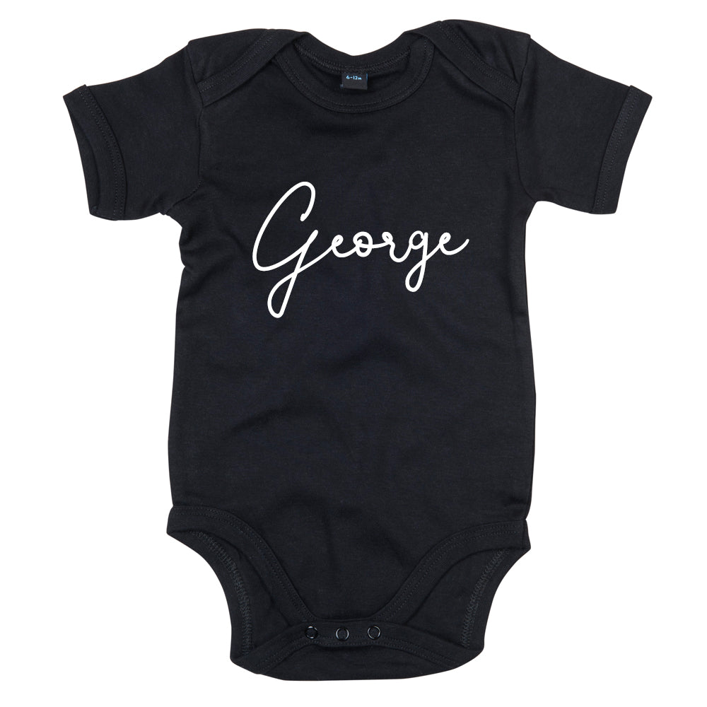 Personalized Baby Vest with Classic Script Name - Soft Cotton Infant Bodysuit for Newborns & Toddlers - Perfect for Photo Shoots, Gifts & Everyday Wear (MRK X)