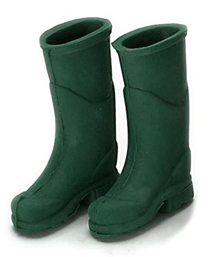 Factory Direct Craft Green Rubber Boots - Miniature Doll House Shoes for DIY Projects, Collectibles, and Home Decor Scenes